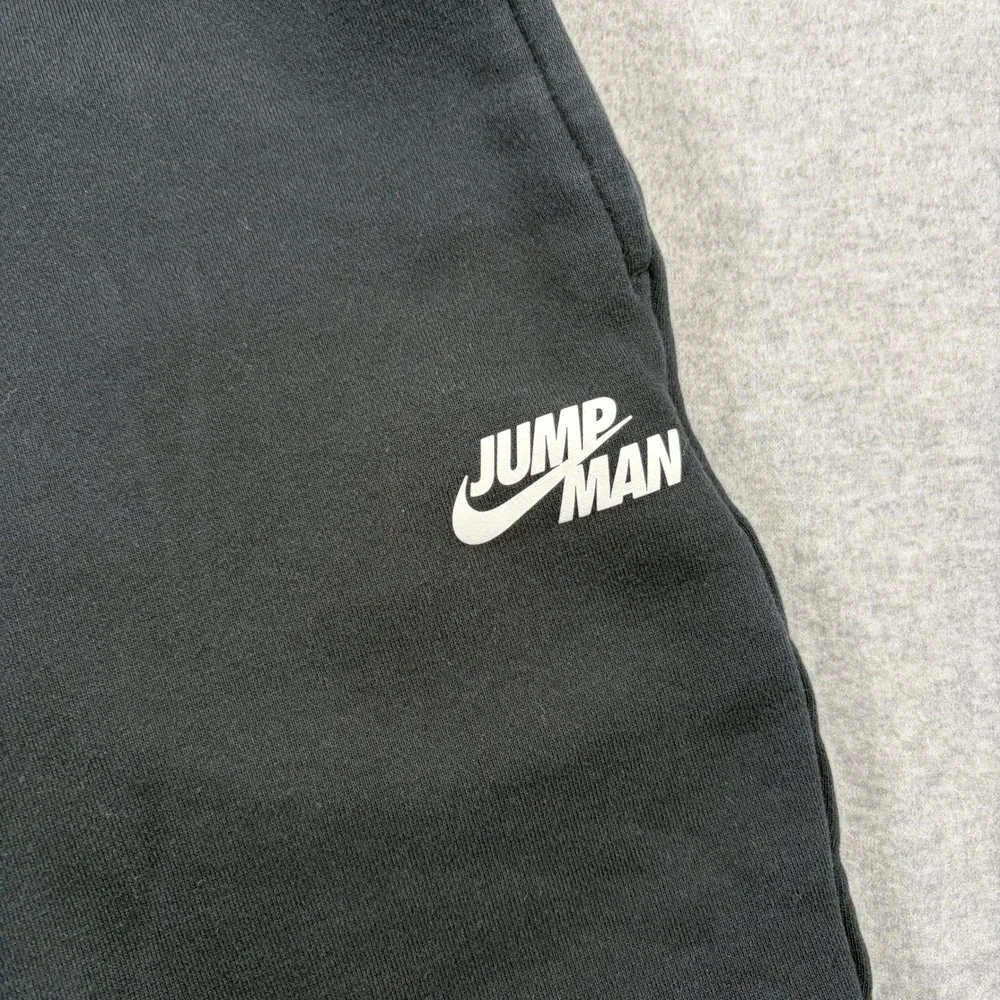 Nike Jordan Jumpman Fleece Shorts Mens Small Black White Striped Graphic DJ0186